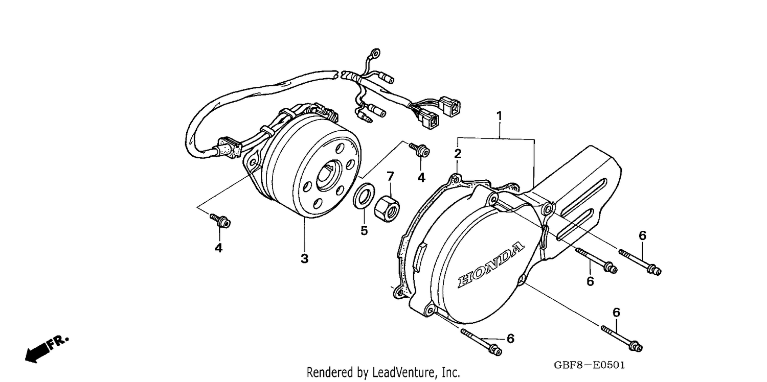 LEFT CRANKCASE COVER (CR85R5,6/RB5,6)