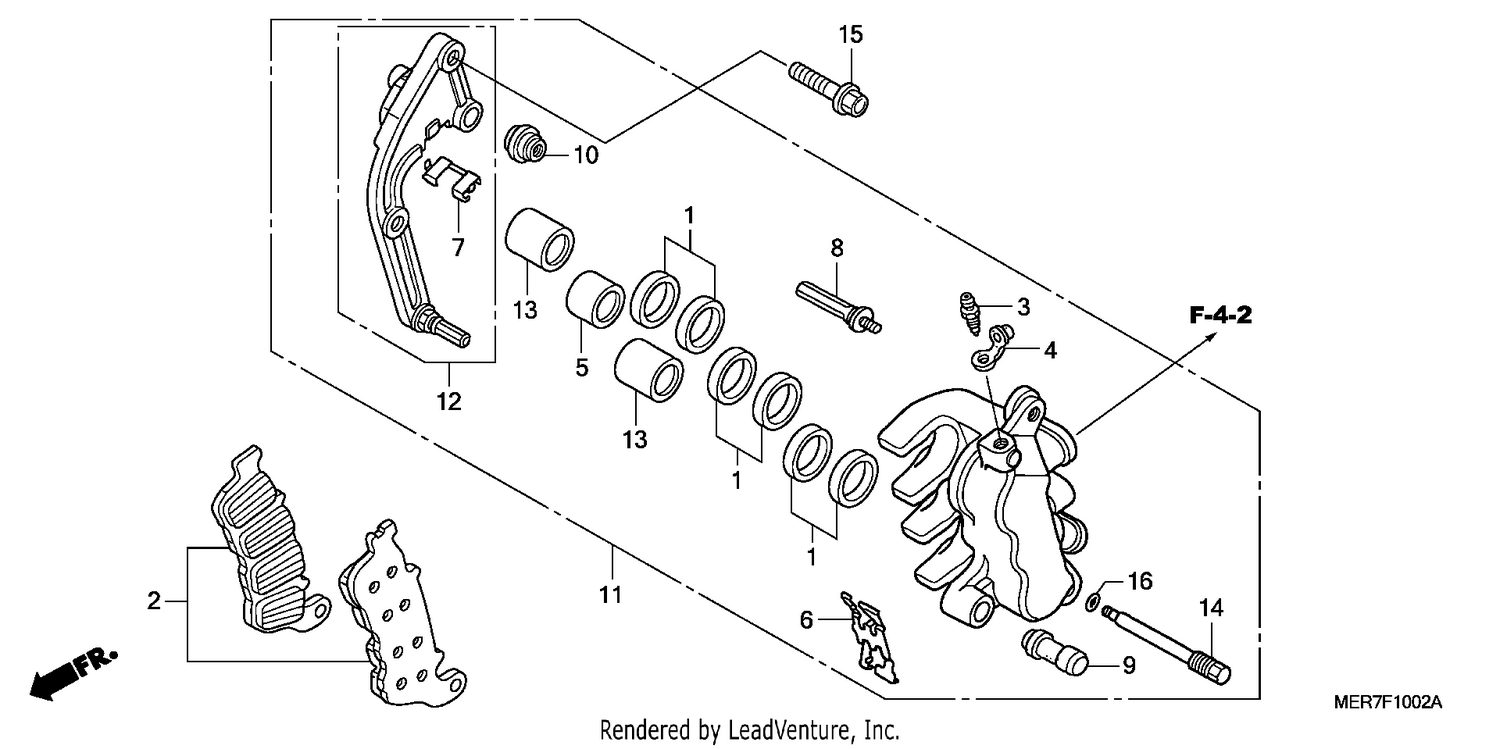 FRONT BRAKE CALIPER (L.) (CBF600SA8/NA8)