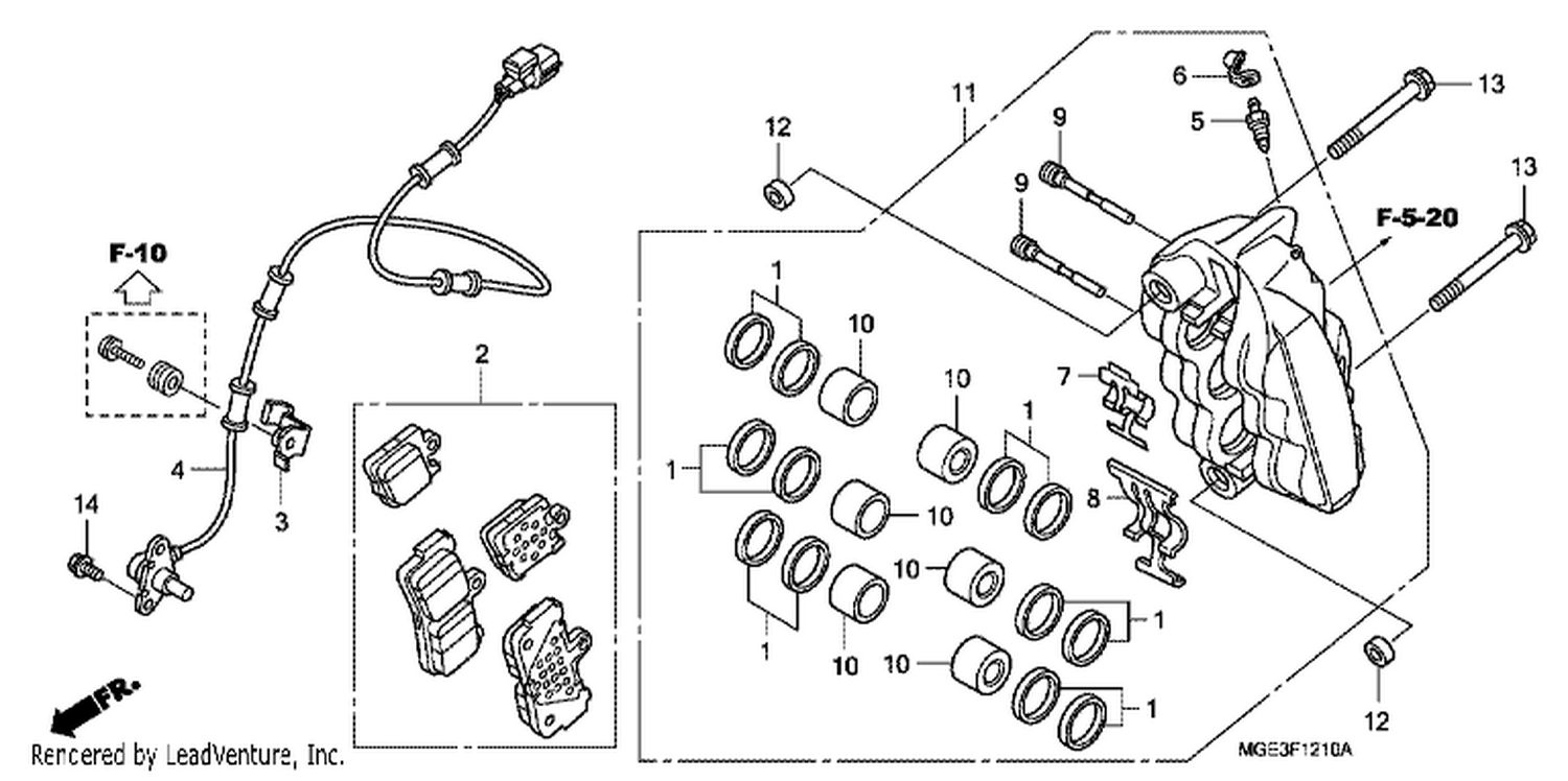  10 R. FRONT BRAKE CALIPER
