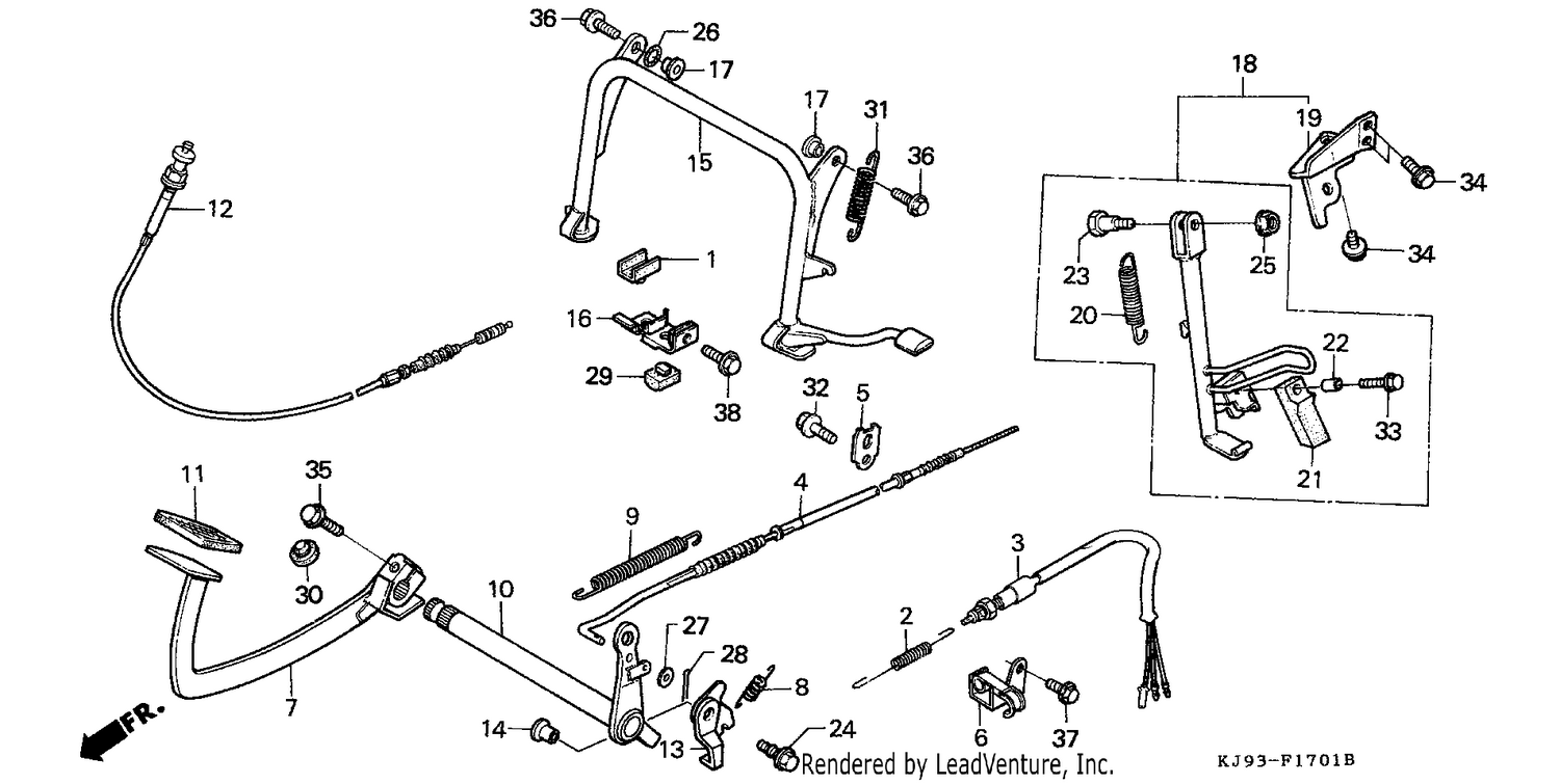 STAND/BRAKE PEDAL (CH125J/L/M/N/P/R)