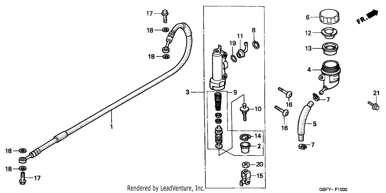 RR. BRAKE MASTER CYLINDER