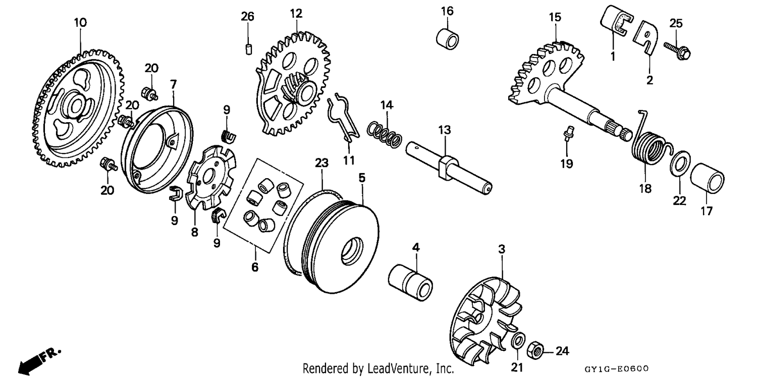 DRIVE FACE/ KICK STARTER SPINDLE