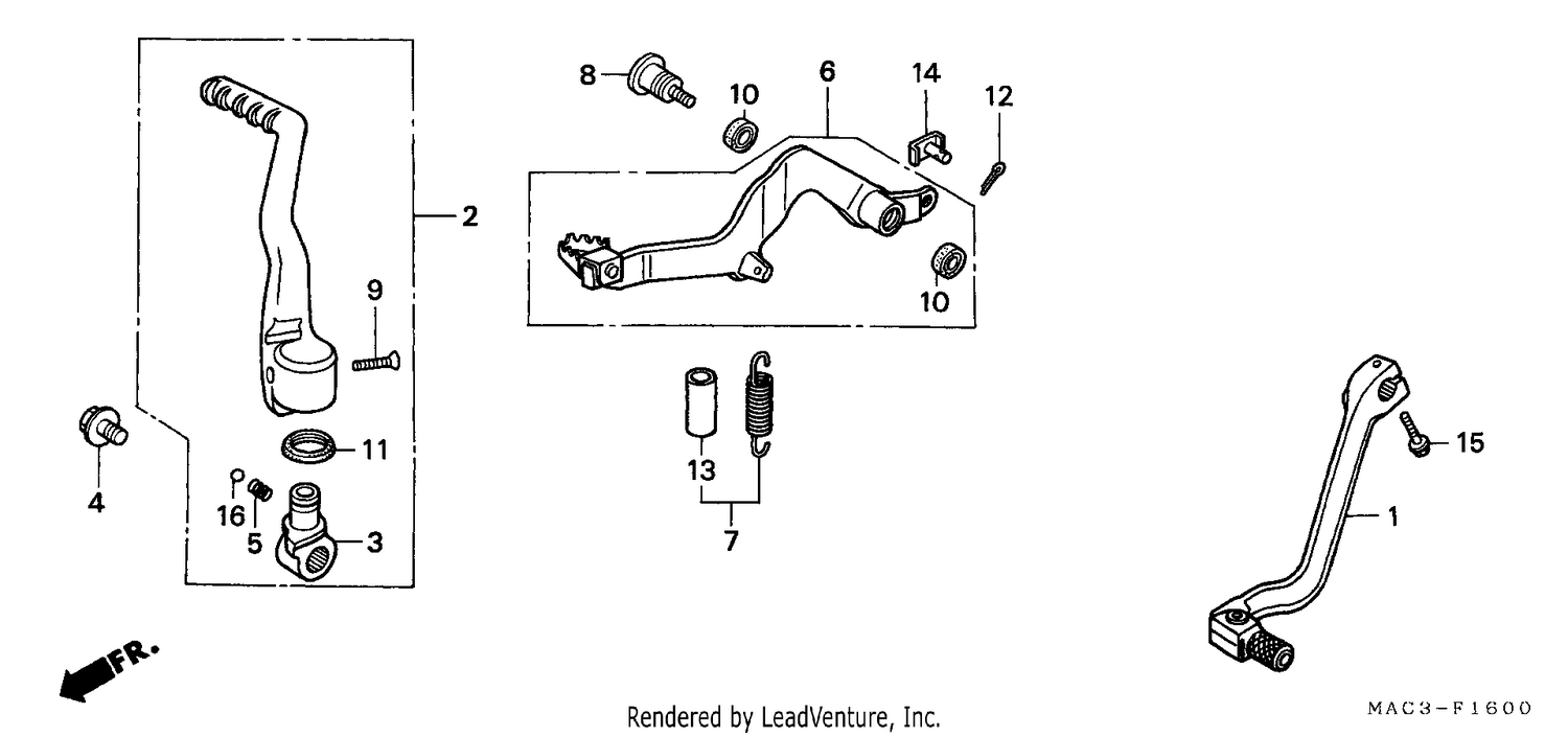 CHANGE PEDAL/BRAKE PEDAL/ KICK STARTER ARM