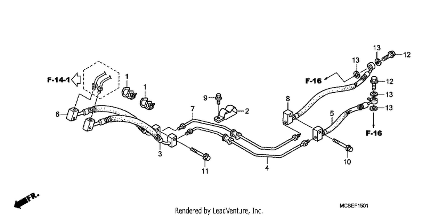  1 REAR BRAKE HOSE (ST1300A)