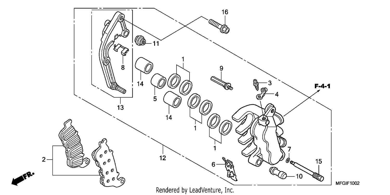 L. FRONT BRAKE CALIPER (CB600FA/FA3)