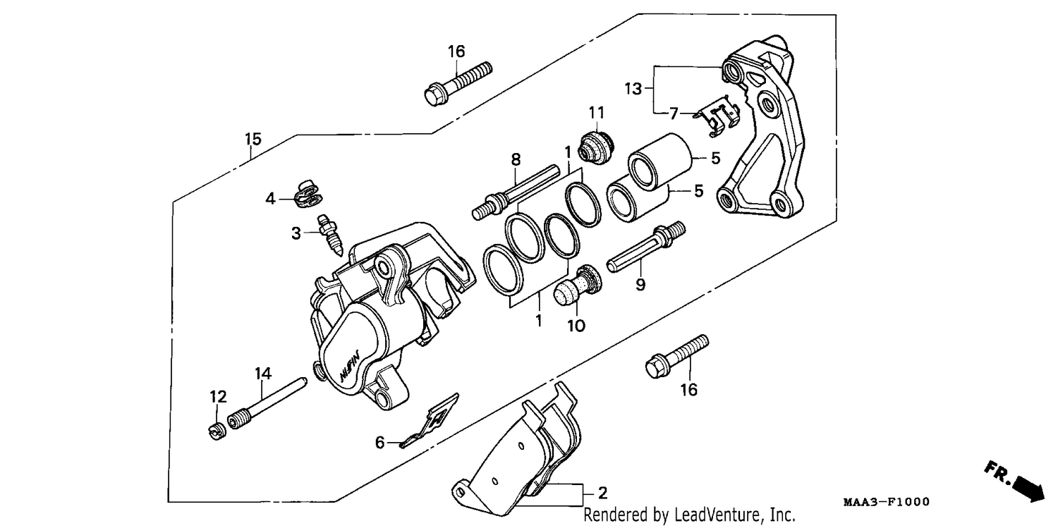 FRONT BRAKE CALIPER (VT1100C)