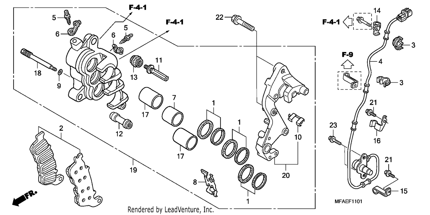 R. FRONT BRAKE CALIPER (CBF1000A/T/S)
