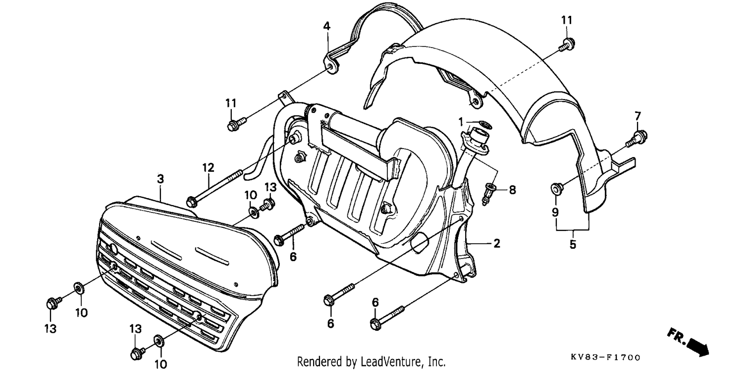 REAR FENDER/ EXHAUST MUFFLER