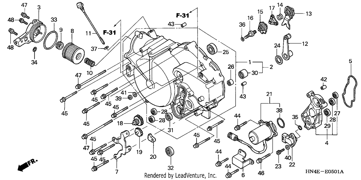 FRONT CRANKCASE COVER (TRX350TE/FE)