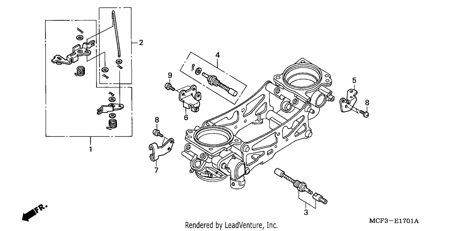 THROTTLE BODY (COMPONENT PARTS) (VTR1000SPY/1)