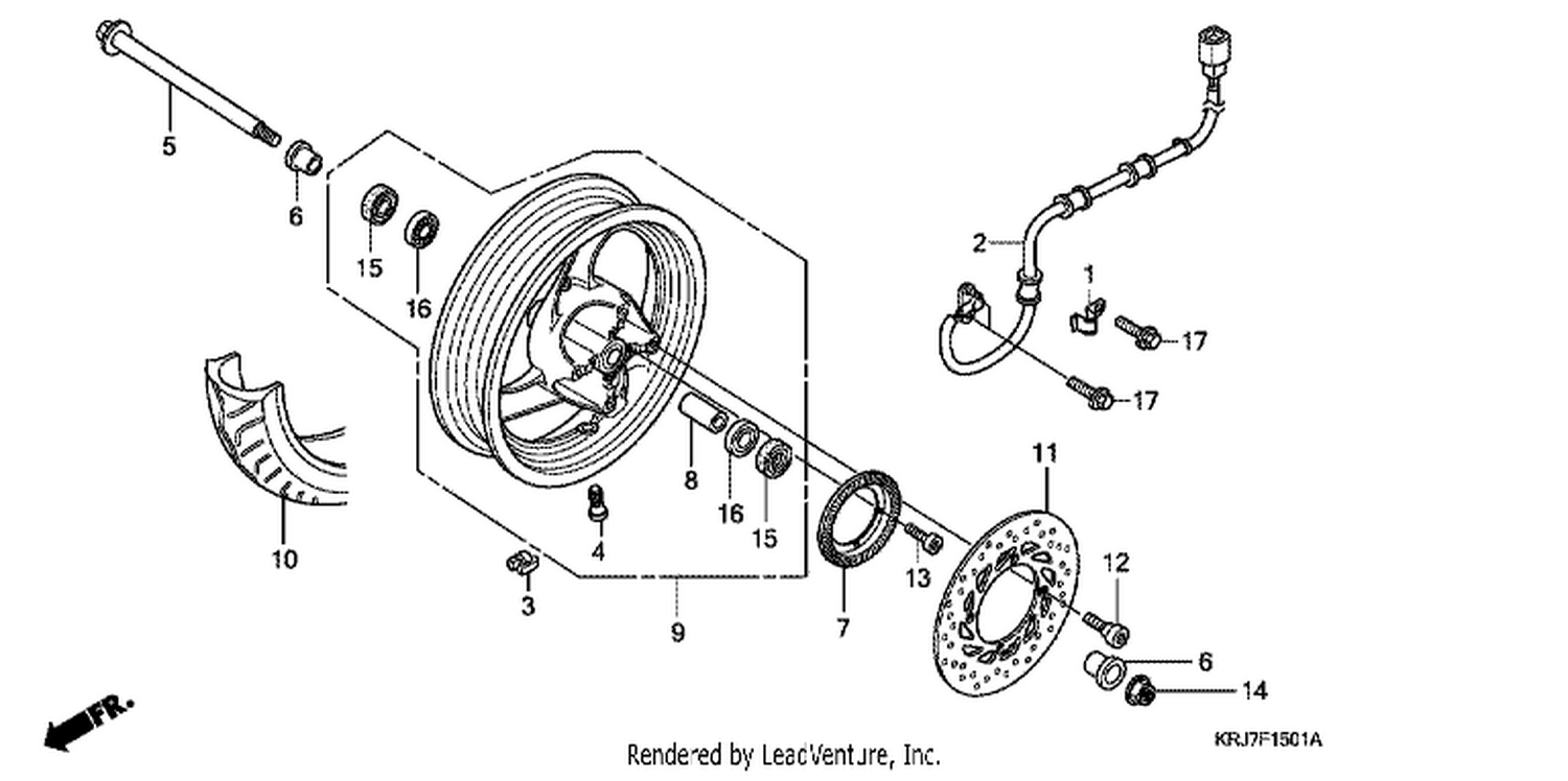  1 FRONT WHEEL (FES125A) (FES150A)