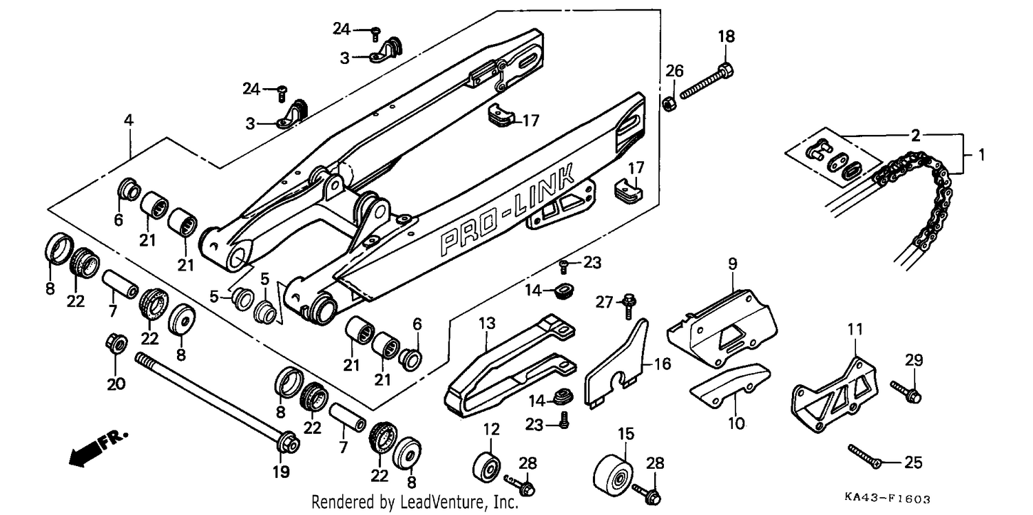 REAR FORK/DRIVE CHAIN (4)