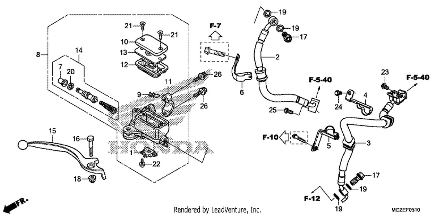  10 FRONT BRAKE MASTER CYLINDER (ABS)