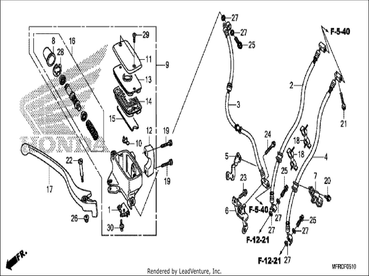  10 FRONT BRAKE MASTER CYLINDER (VT1300CXA)