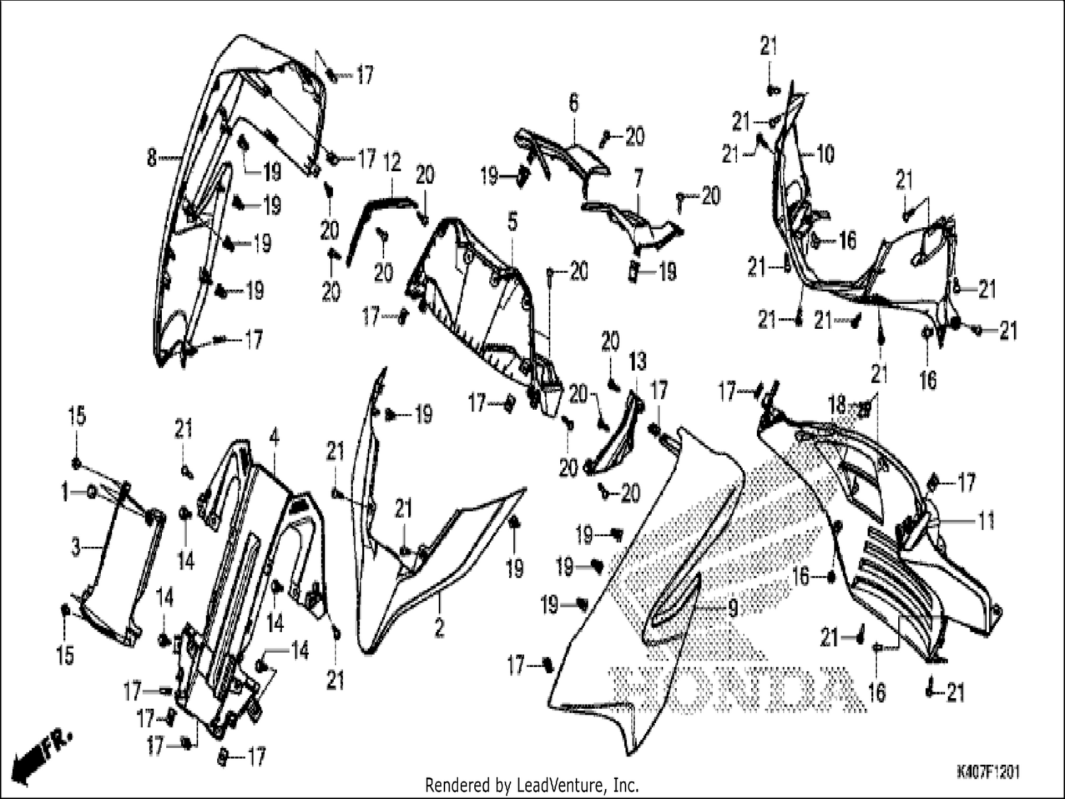  1 FRONT COVER/METER PANEL (NSS125ADK)
