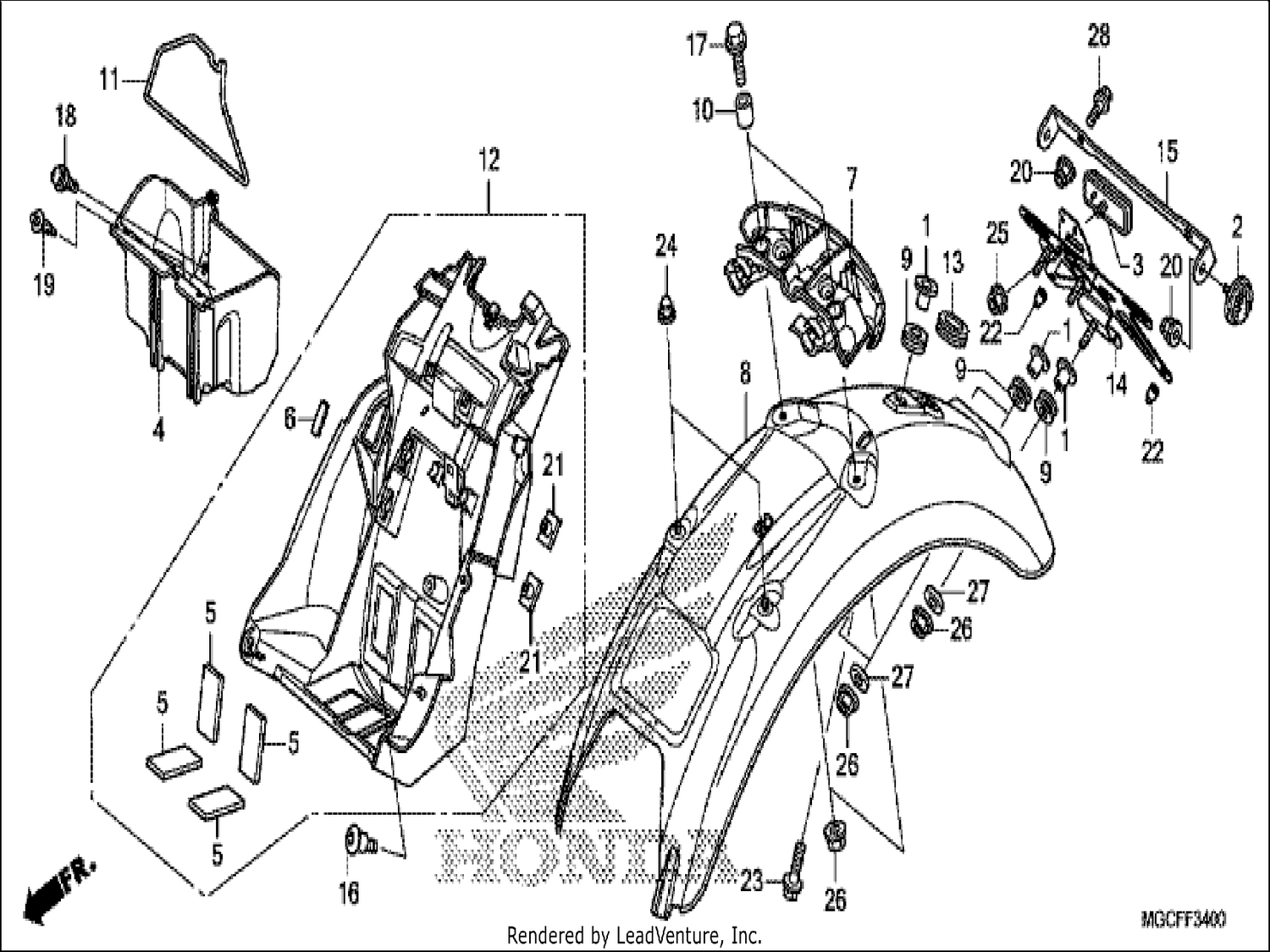  REAR FENDER (CB1100TAD)