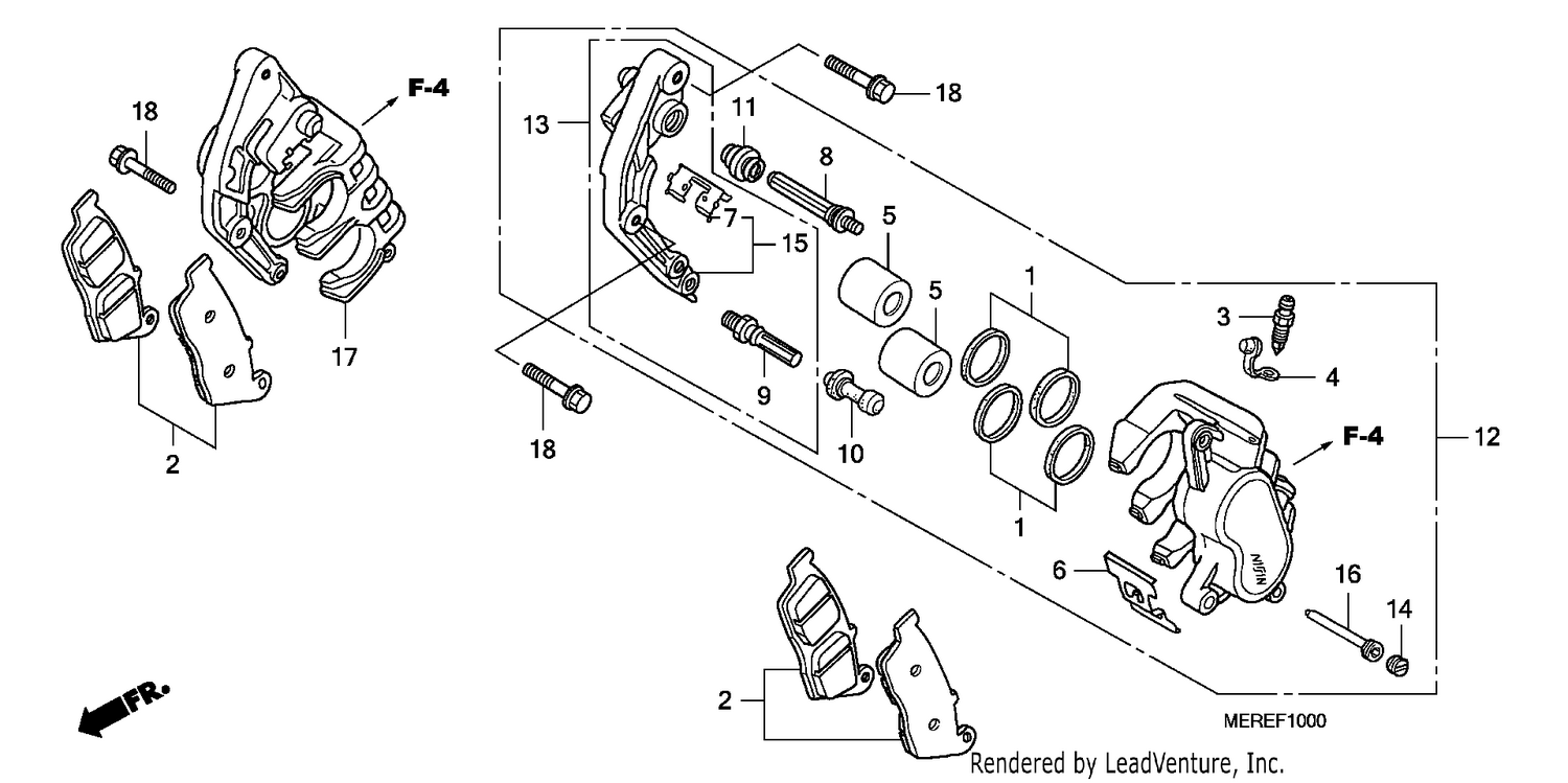 FRONT BRAKE CALIPER (CBF600S/N)