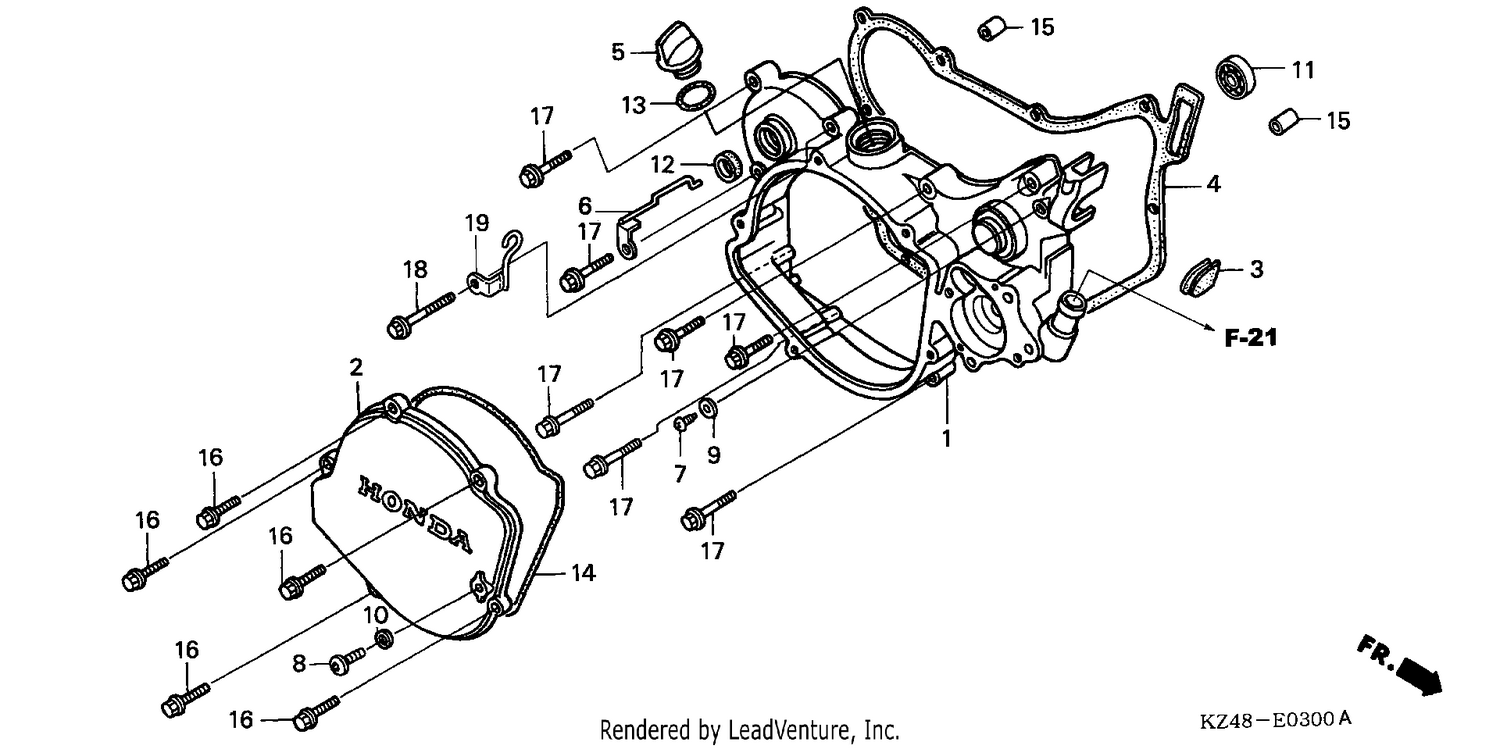 RIGHT CRANKCASE COVER (CR125R2-4)