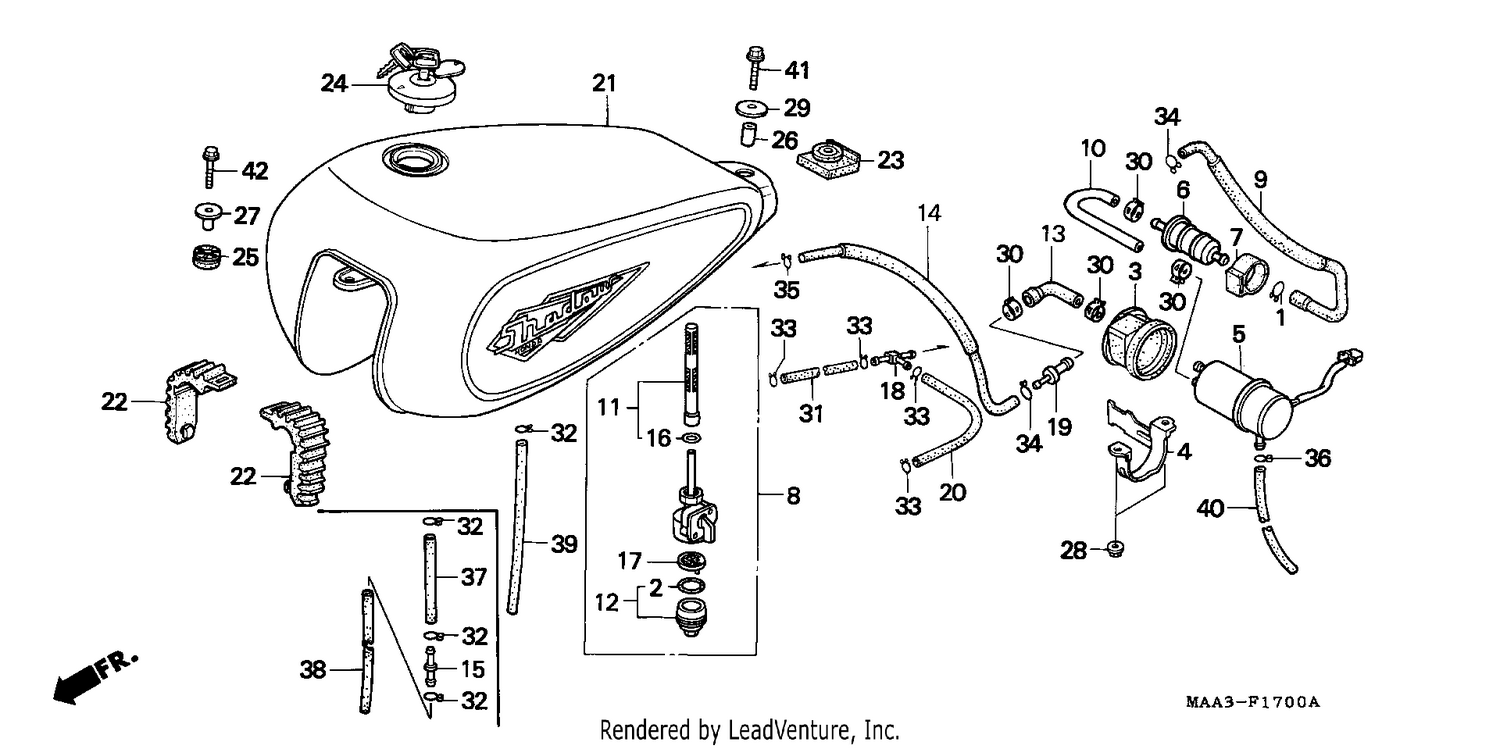 FUEL TANK/FUEL PUMP (VT1100CS/CT)