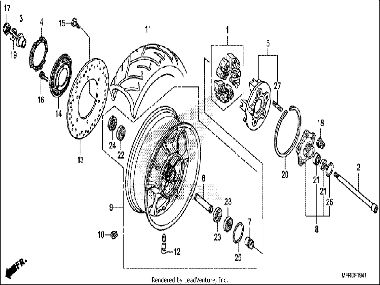  41 REAR WHEEL (VT1300CXA)