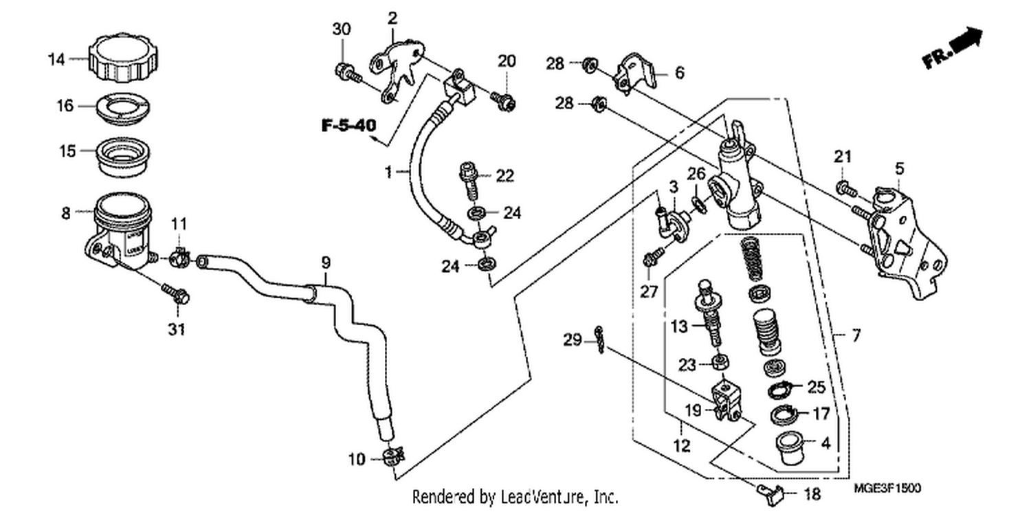  RR. BRAKE MASTER CYLINDER