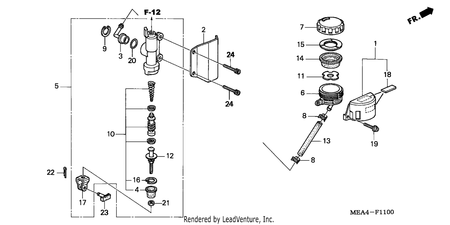 RR. BRAKE MASTER CYLINDER
