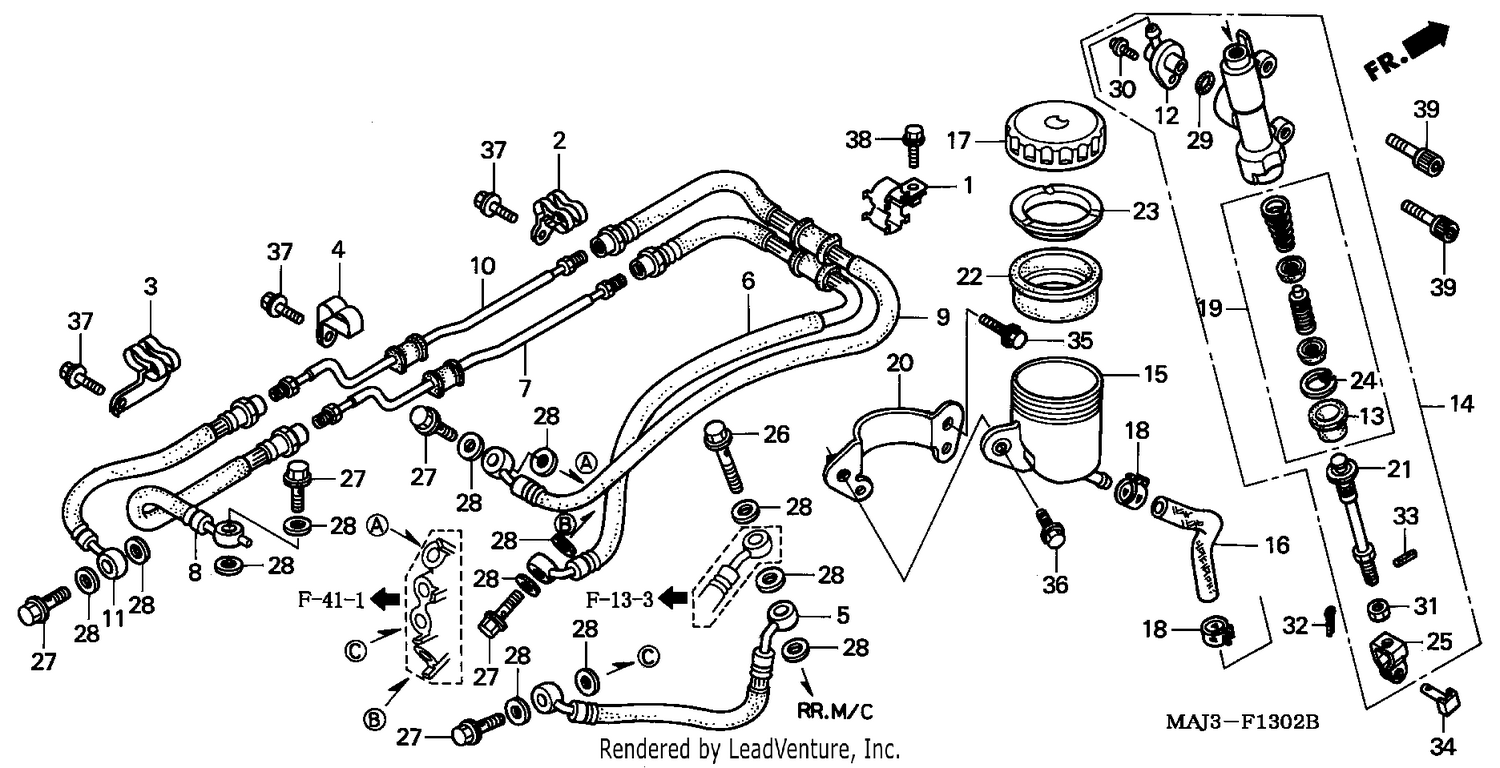REAR BRAKE MASTER CYLINDER (ST1100AT/AV/AW)