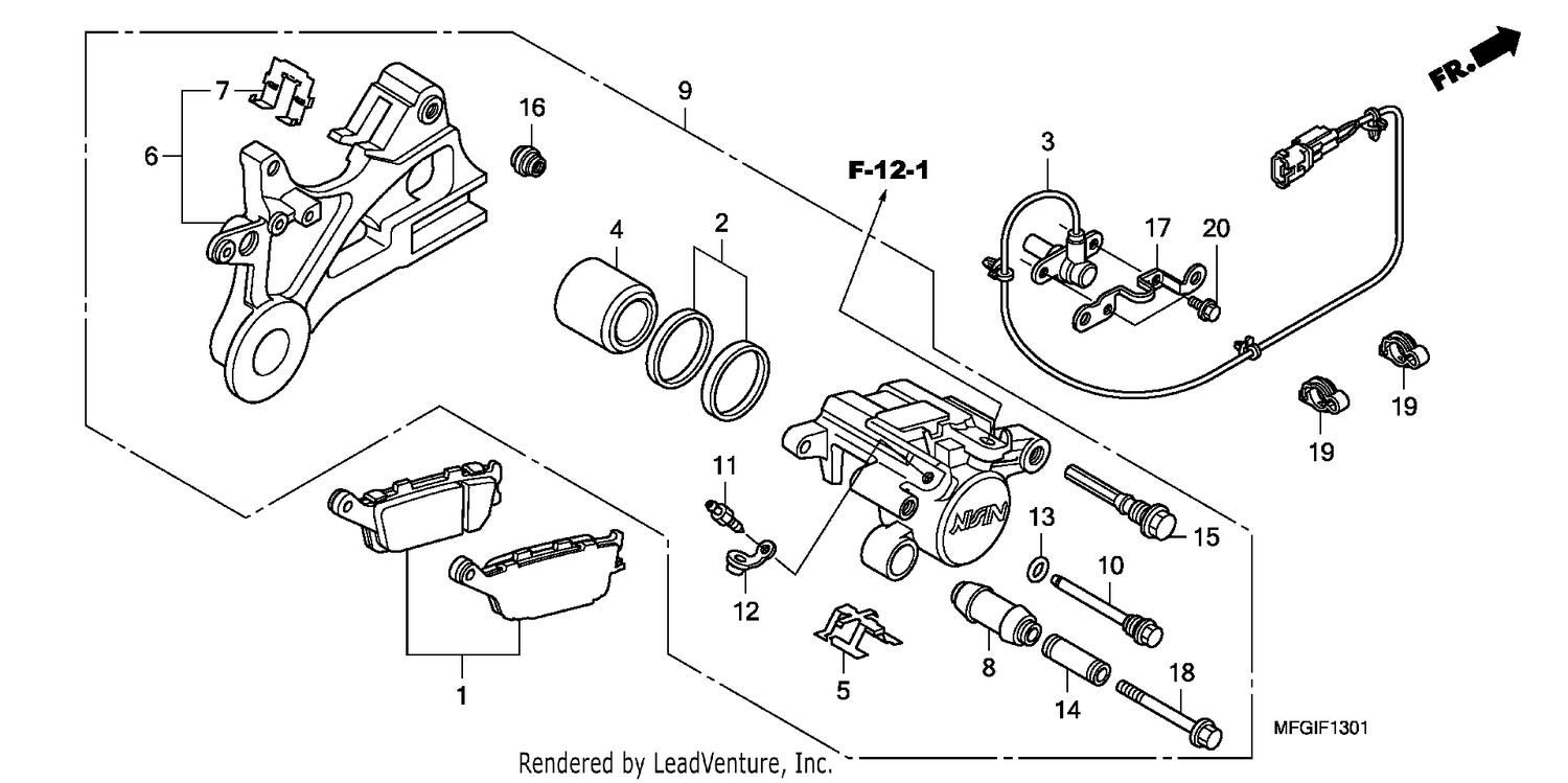 REAR BRAKE CALIPER (CB600FA/FA3)