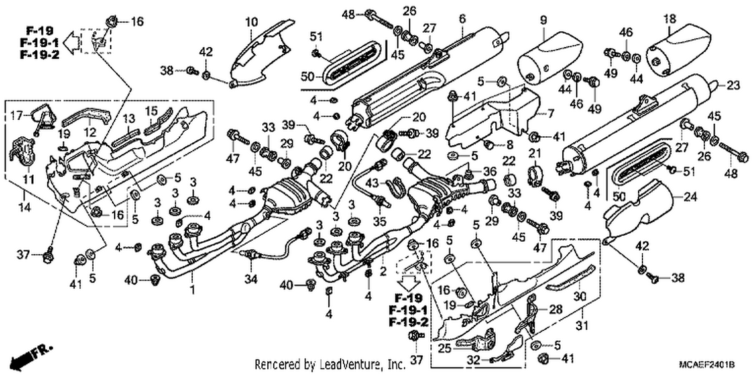  1 EXHAUST MUFFLER (EXCEPT GL1800 BR)