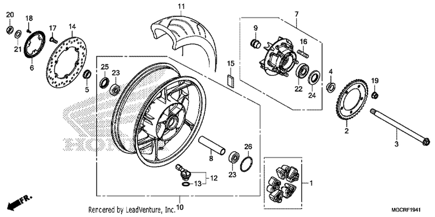  41 REAR WHEEL (CB1100NA/NAD)