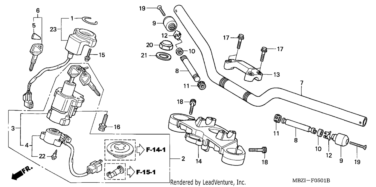 HANDLE PIPE/TOP BRIDGE (CB600F3/4/5/6)