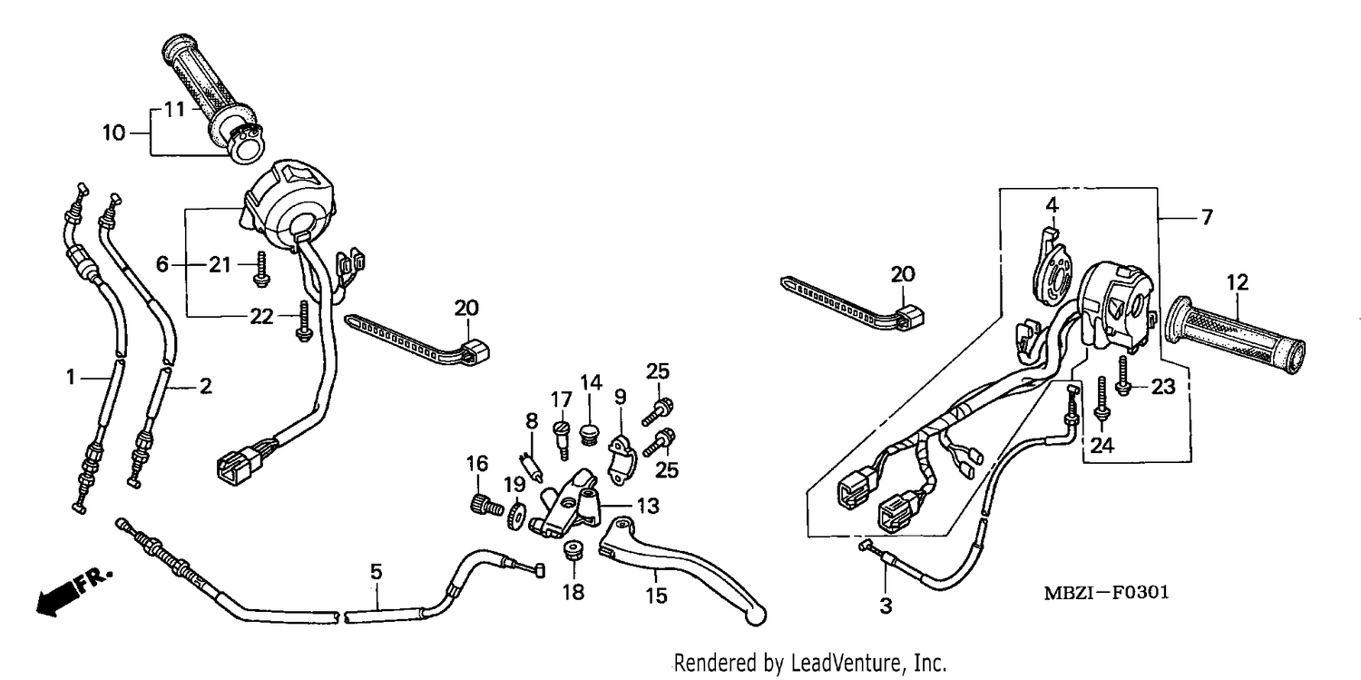 HANDLE LEVER/SWITCH/ CABLE (CB600F22)