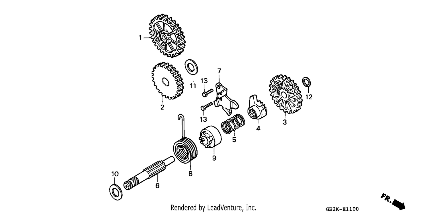 KICK STARTER SPINDLE