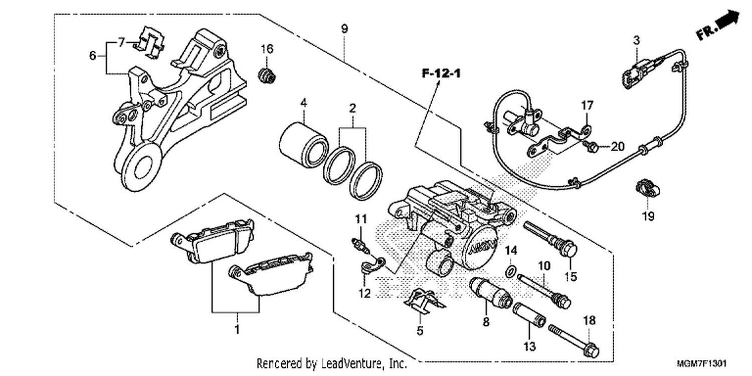  1 REAR BRAKE CALI PER (CB600FA)