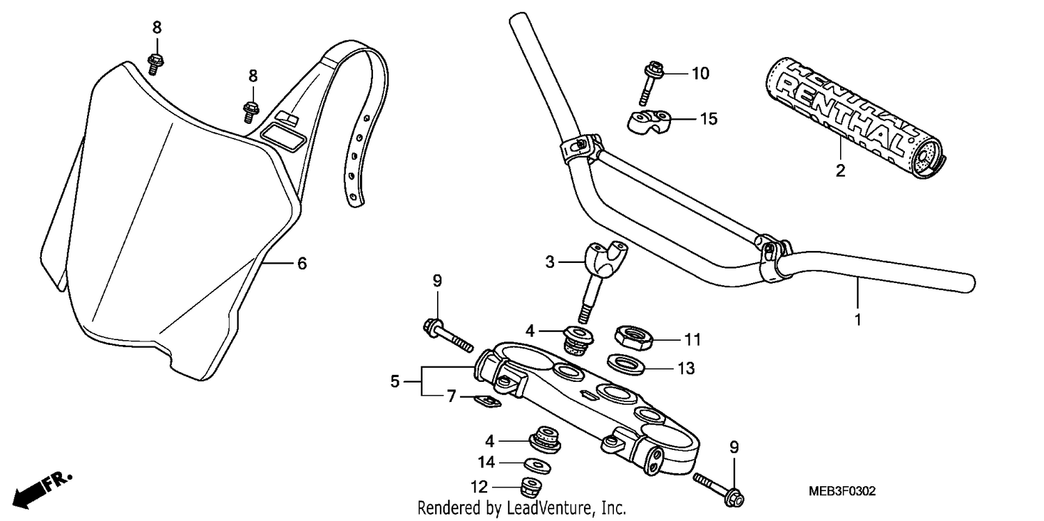 HANDLE PIPE/TOP BRIDGE (CRF450R8)