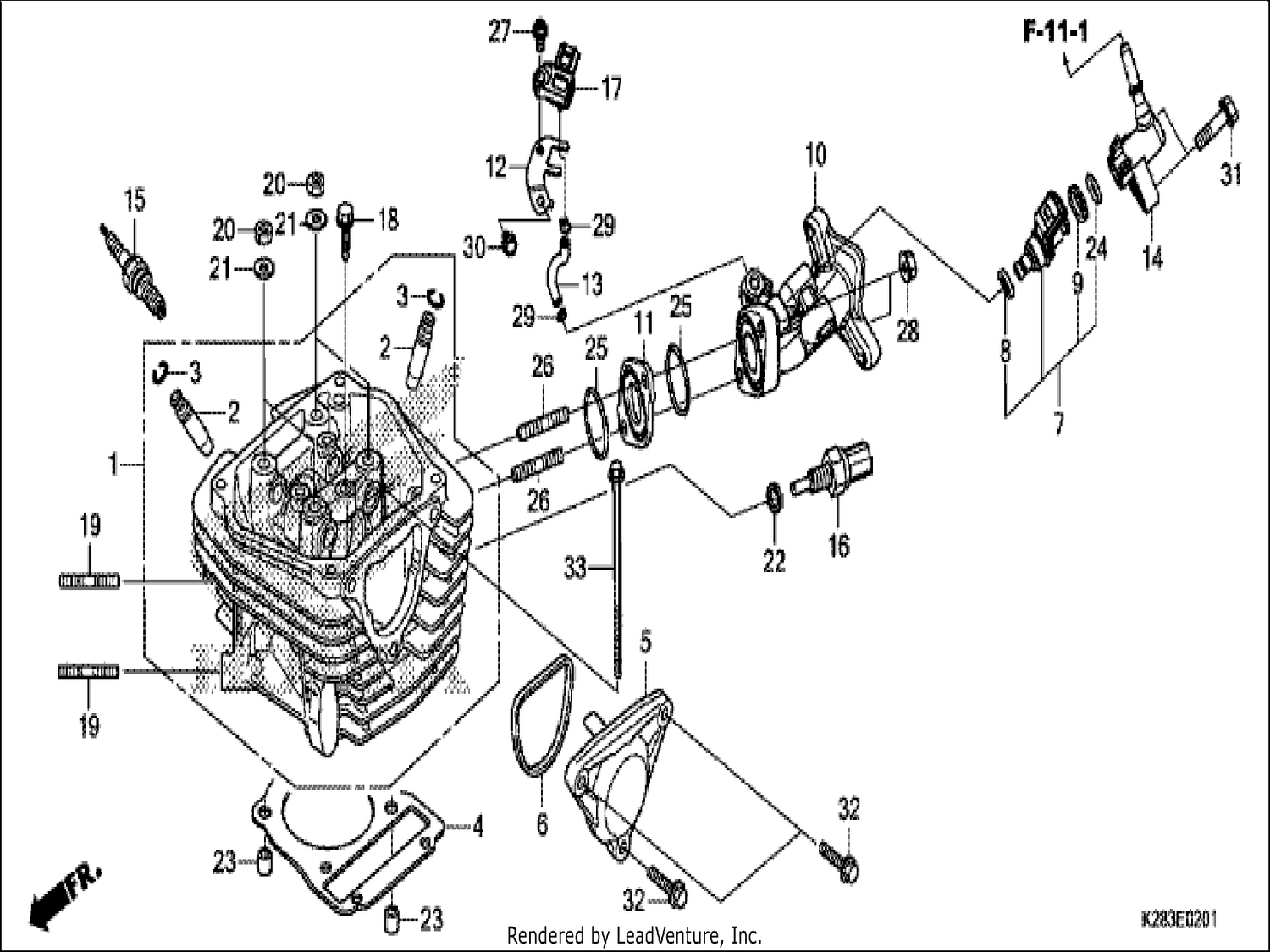  1 CYLINDER HEAD (CRF125F/FB K)