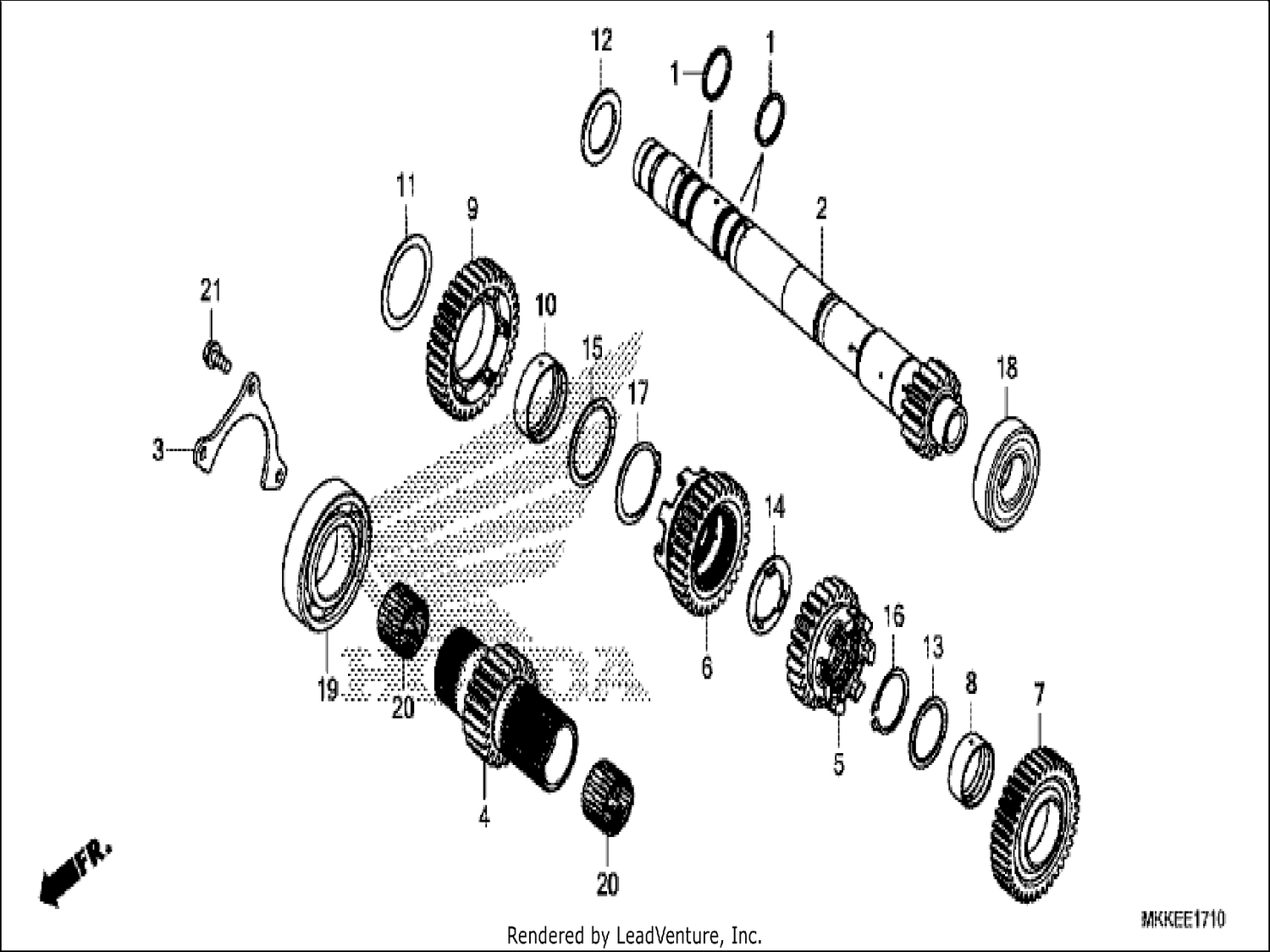 10 TRANSMISSION (MAINSHAFT) (CRF1000D/D2/DL/DL2)