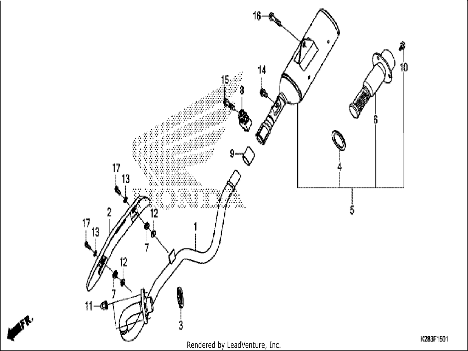  1 EXHAUST MUFFLER (CRF125F/FB K)