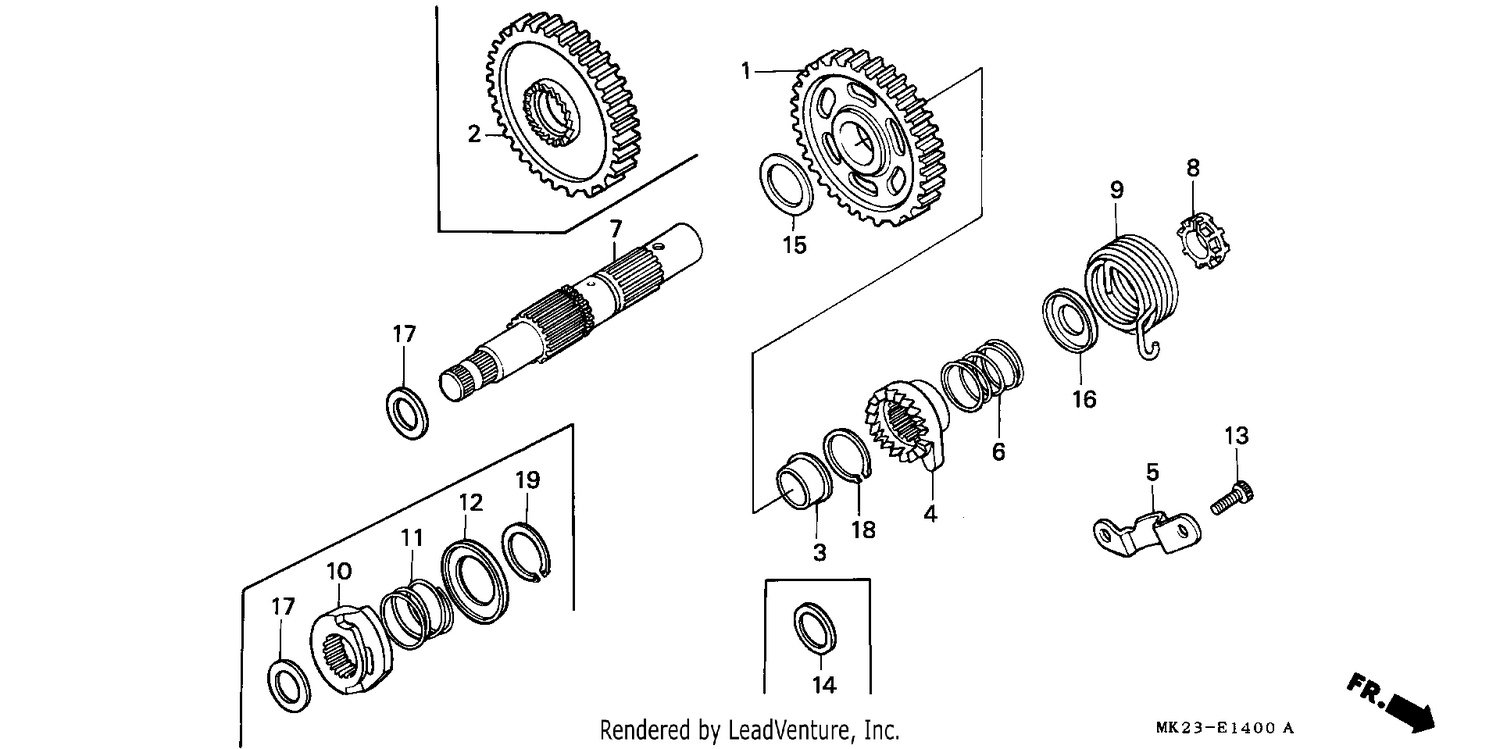KICK STARTER SPINDLE