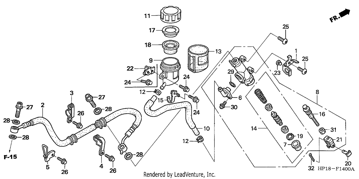 RR. BRAKE MASTER CYLINDER