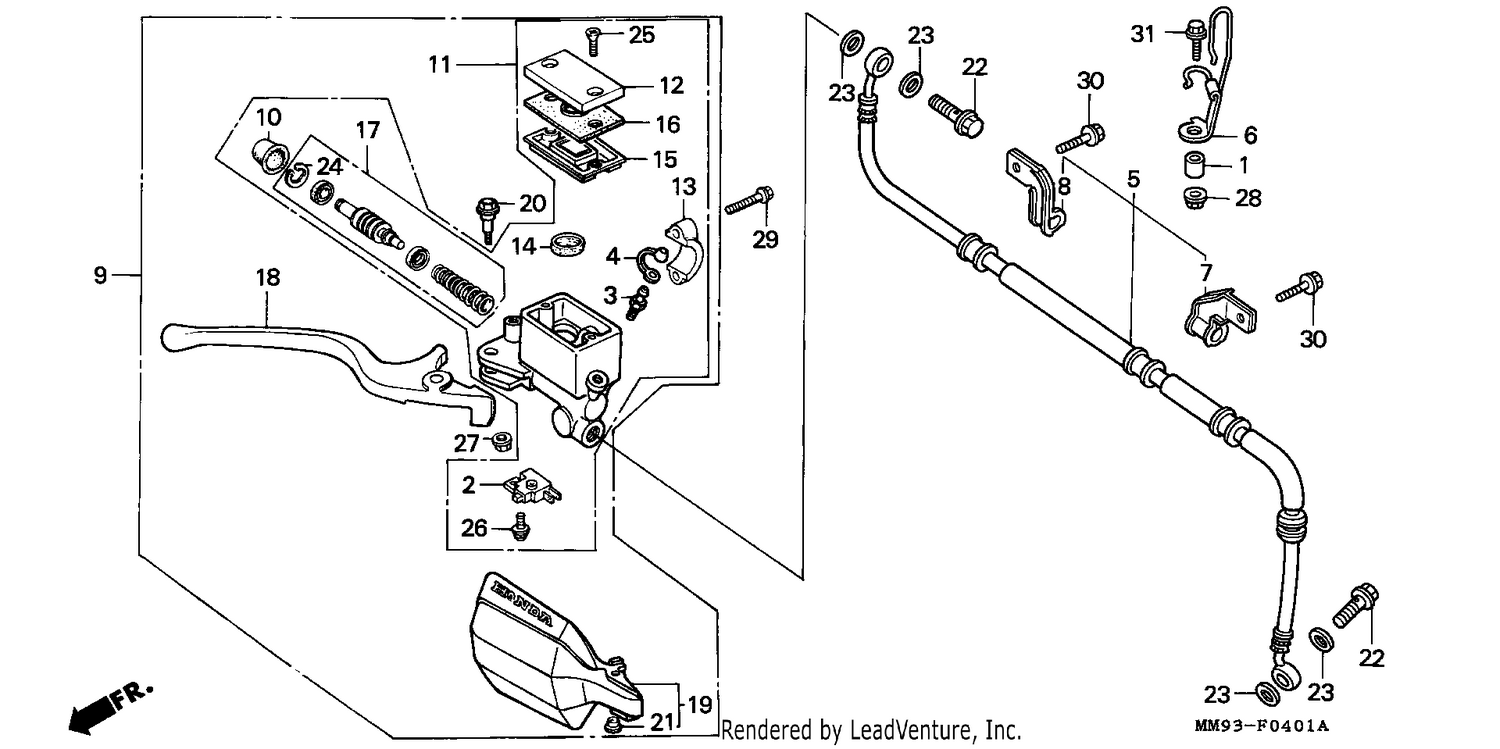 FR. BRAKE MASTER CYLINDER (XL600VM/VN/VP)