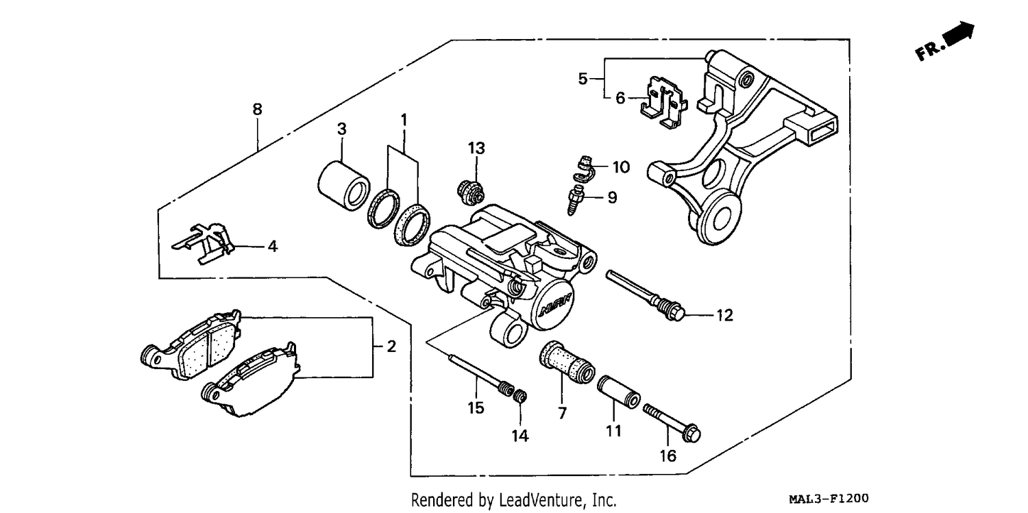 REAR BRAKE CALIPER