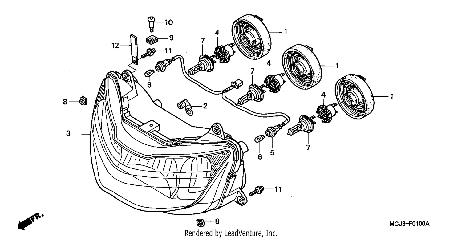 HEADLIGHT (CBR900RRY,1/RE1)