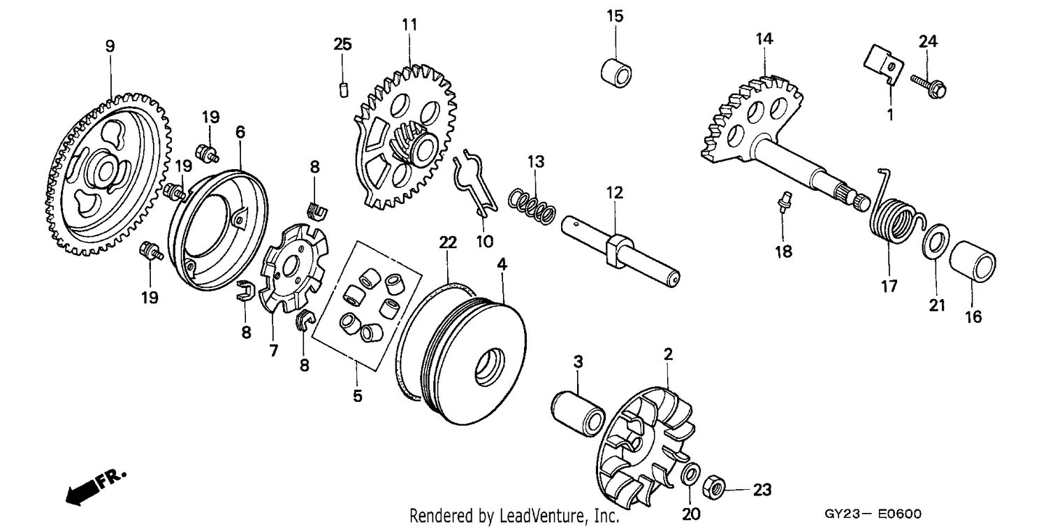 DRIVE FACE/ KICK STARTER SPINDLE