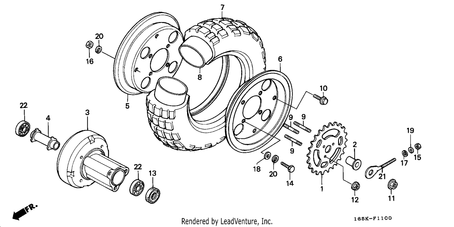 REAR WHEEL (Z50JK/JIIK/JIIIL/JM)