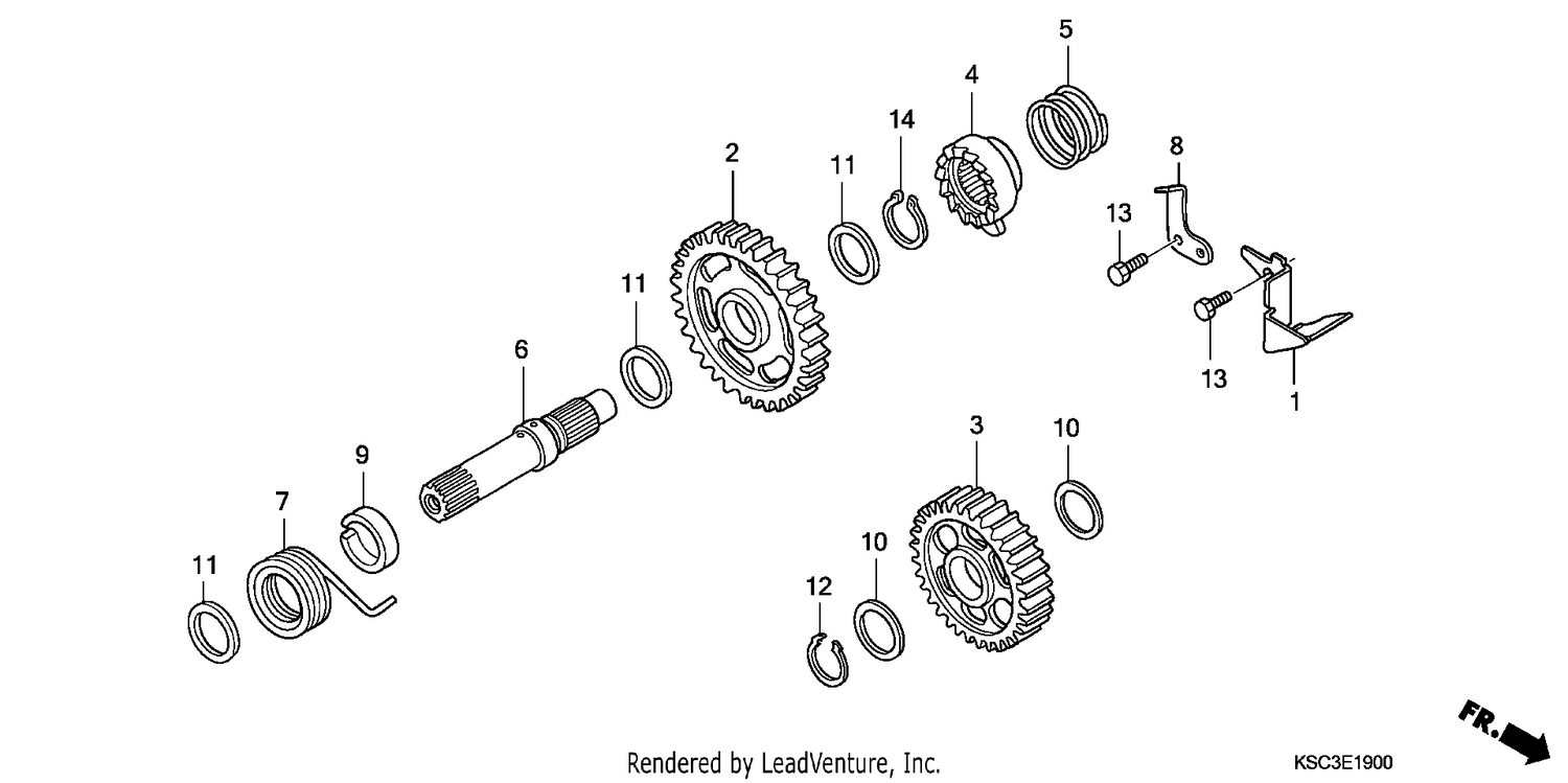 KICK STARTER SPINDLE