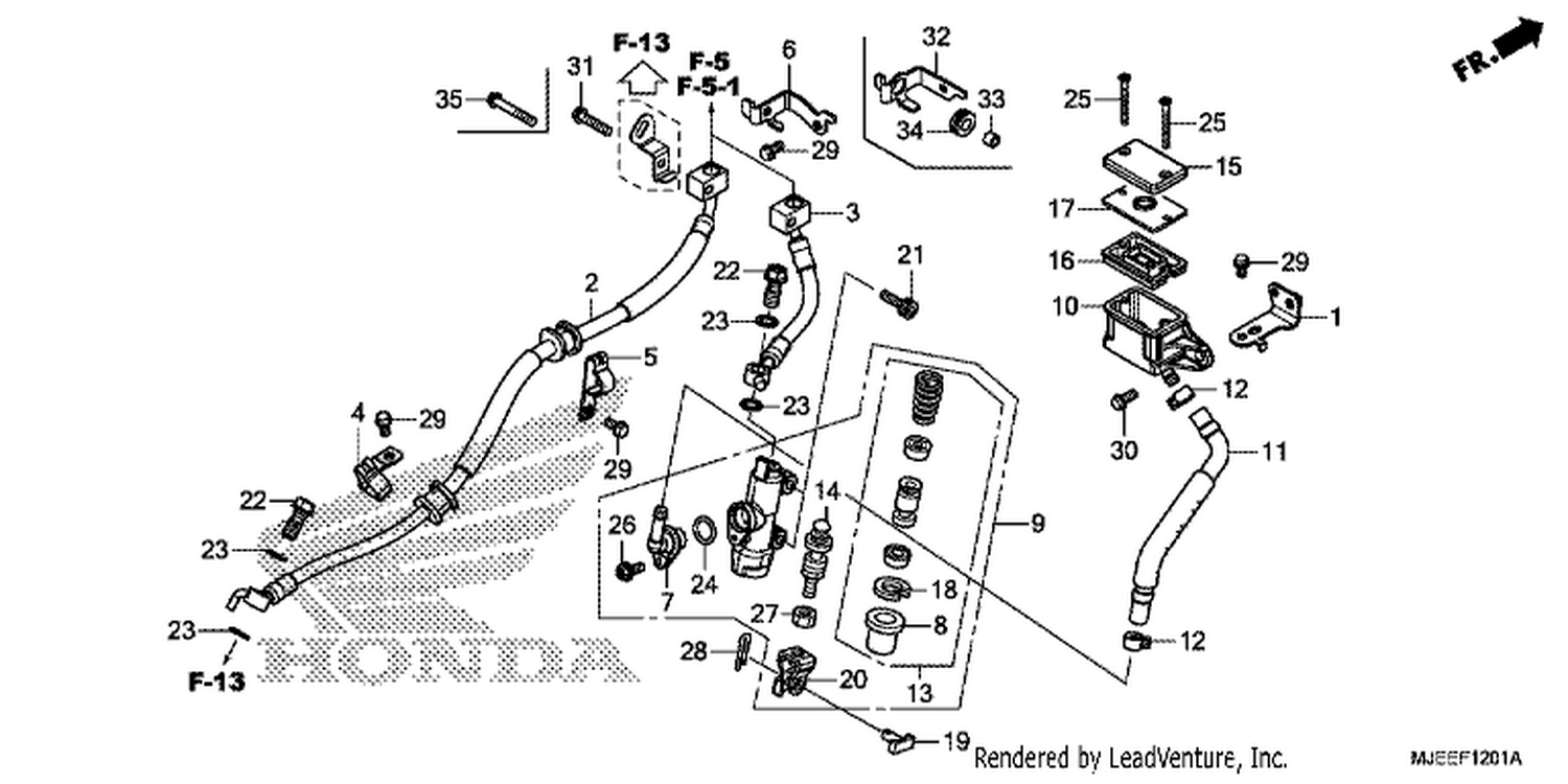  1 REAR BRAKE MASTER CYLINDER (CB650FA)