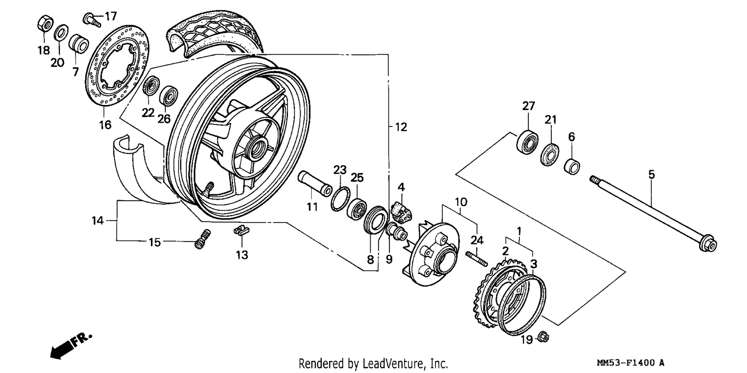REAR WHEEL (CBR1000FH/FJ/FM)