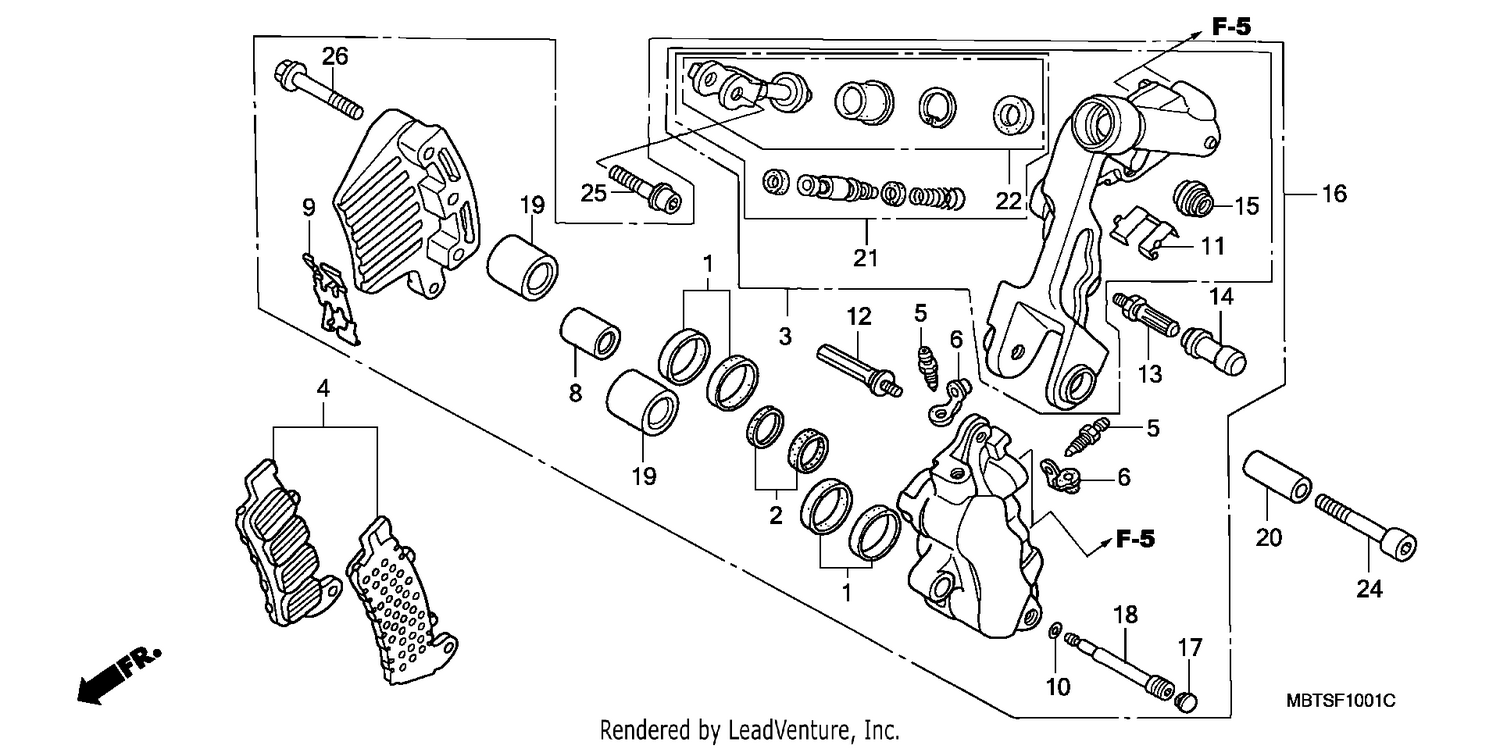 FRONT BRAKE CALIPER (L.) (XL1000V)