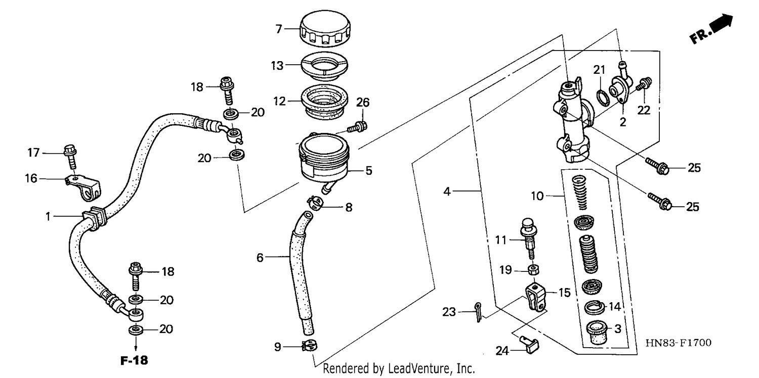 RR. BRAKE MASTER CYLINDER